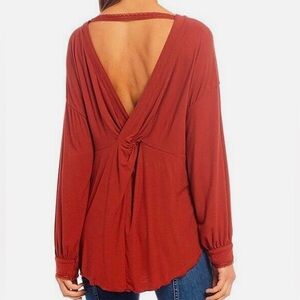 FREE PEOPLE Shimmy Shake Top in Burnt Orange Size